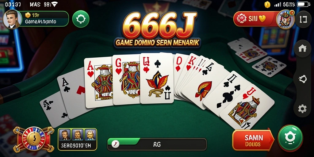 Screenshot utama 666J menampilkan momen seru gameplay Domino.