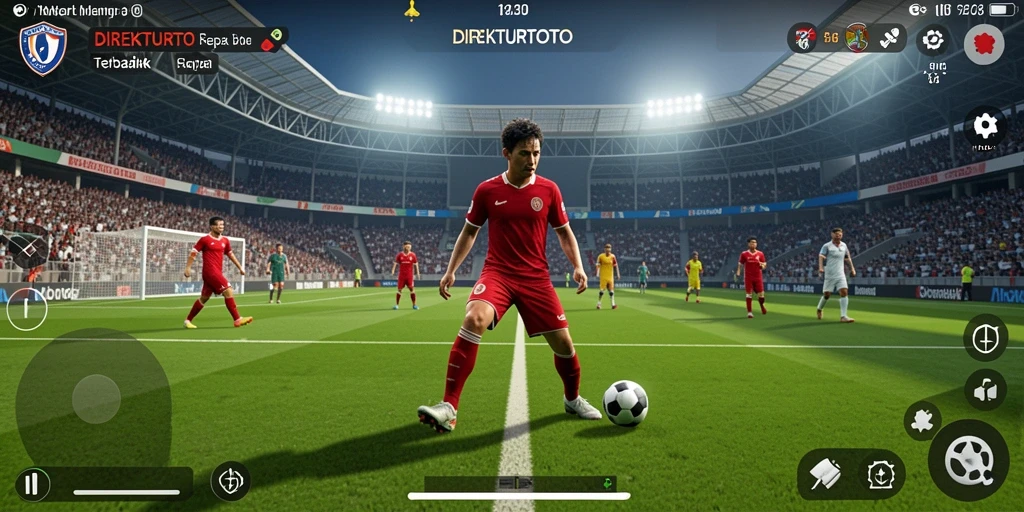 Screenshot gameplay DIREKTURTOTO menampilkan aksi seru di lapangan.