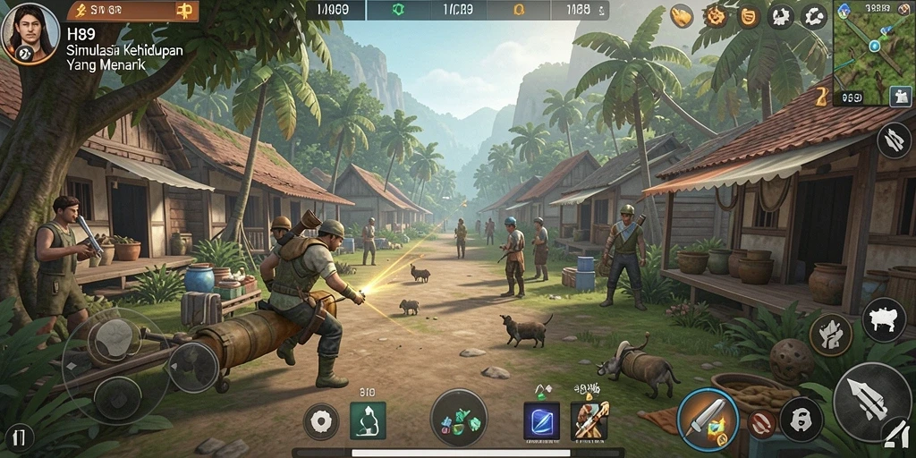 Tangkapan layar H89 menunjukkan suasana gameplay Simulation yang seru dan mendalam.