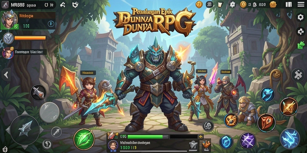Tampilan gameplay petualangan RPG yang menegangkan di MR888.