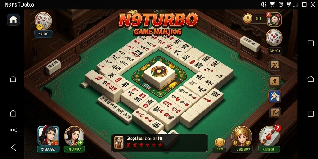 Tampilan gameplay N9TURBO yang seru dan menantang dalam permainan Mahjong.