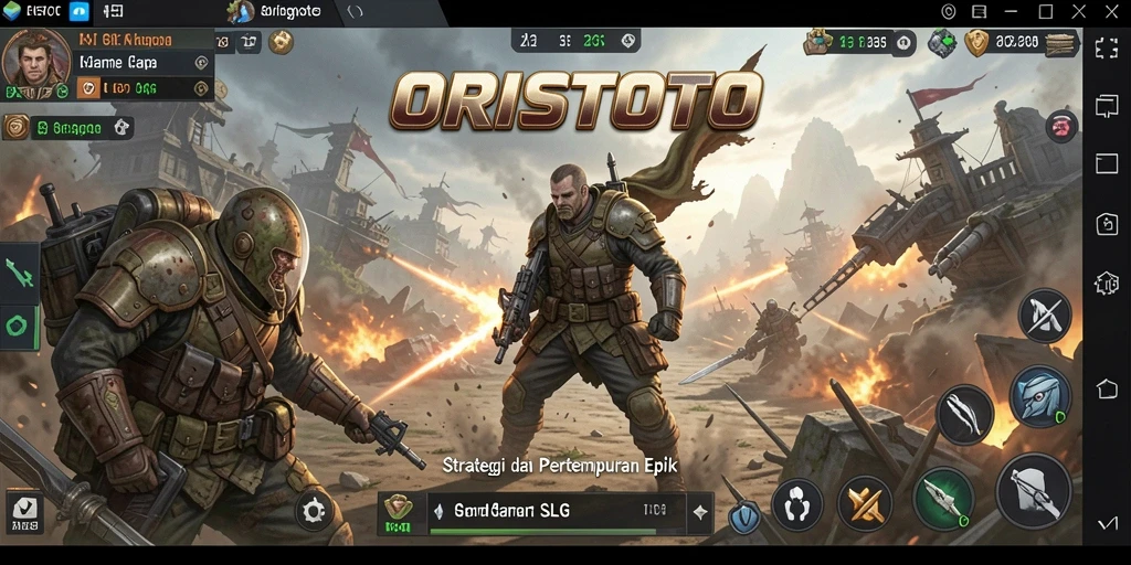 Gameplay mendebarkan dalam pertempuran strategi SLG.