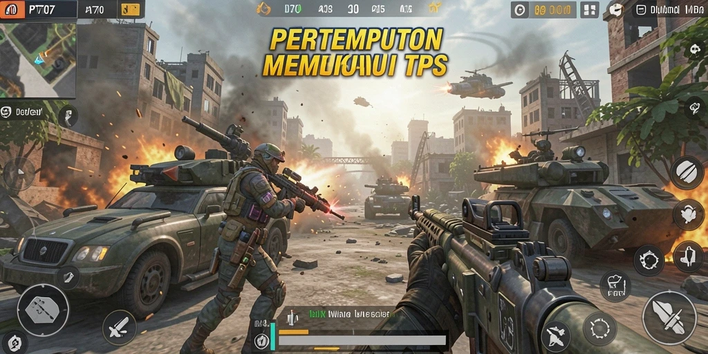 Gameplay seru PT707 dengan grafis menawan di peta pertempuran.